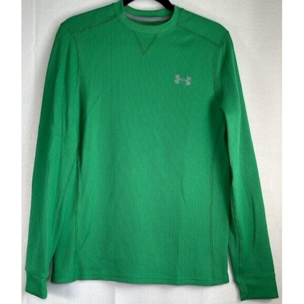 Under Armour ‎ Sweater Men Small Green Knitted  Crew Neck Long Sleeve Logo